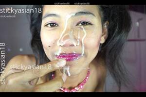 Preview image 3 for v9  Cherry's face gets a sticky jizzing -she's a messy girl......